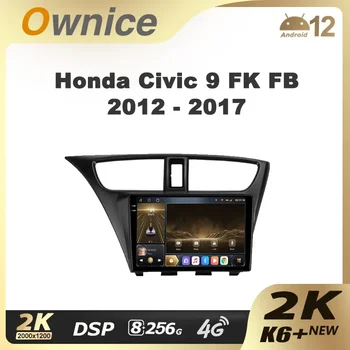 Ownice K6+ 2K pre Honda Civic 9 FK FB 2012 - 2017 Auto Rádio Multimediálny Prehrávač Videa Navigáciu Stereo GPS Android Č. 12 2din DVD