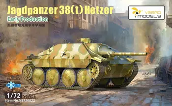 VESPID VS720022 Mierke 1/72 Nemecko Jagdpanzer38(t)Hetzer Začiatku Výroby Modelu Auta