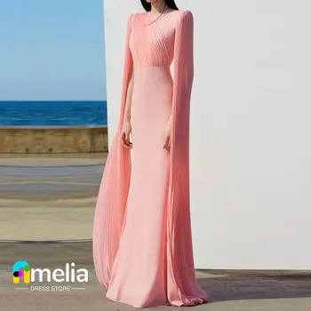 Amelia O-Krku Dubaj Prom Šaty Dlhé Rukávy Večerné Šaty S Dĺžka Podlahy Lete Ženy, Svadobné Party Formálne Šaty 2023
