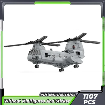 Moc Tehly Vojenské Model CH-46 Sea Knight Vrtuľník Technológie Modulárny Bloky Darčeky, Hračky Pre Deti DIY Montáž