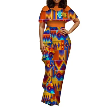 Nové Africké šaty pre špeciálne udalosti Bazin Riche Štýl Femme Bodycon Lady Tlač Vosk Plus Veľkosť Strany, Dlhé Svadobné Vestido
