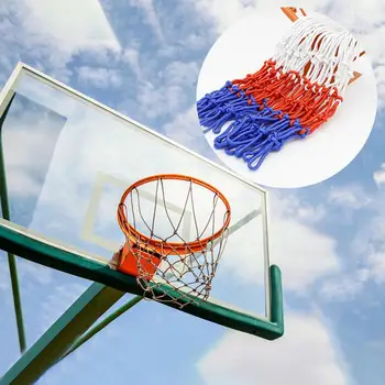 2 ks Basketbal Čistý Profesionálny Trvalé Štandardné opaľovací Krém Nylon Red White Blue Tri-Color Basketbalová Obruč sieť pre detské Ihriská