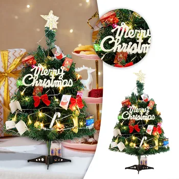 30/45/60cm Mini Umelý Vianočný Stromček Hrnú DIY Ploche Dekorácie Set Home Vianočné Party Dekorácie Nový Rok Darček