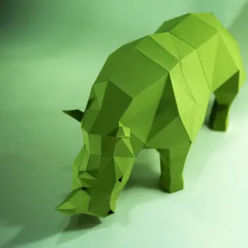 Rhino Low Poly Nosorožec 3D Papier Model Ručné Montáž Hračky DIY Papercraft Domov Socha Dekor Zvierat, Papierové Údaje Rekvizity