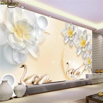 beibehang Vlastné foto tapety veľké nástenné samolepky na stenu nové plastický kvety swan, TV joj, nástenné dekorácie, maliarstvo