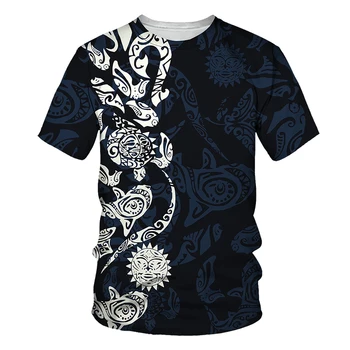 2022 Nové Nadrozmerná T-shirt Muž/Fema Letné Módy Krátke Rukáv Tričko Tee Bežné Harajuku Maori Totem 3D Tlač pánske Tričko Top