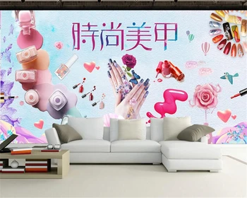 beibehang Troch-dimenzionální dekoratívne maľby, 3d tapety módne ručne maľované kozmetika make-up shop pozadí papier peint