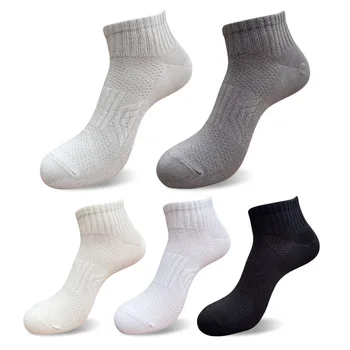 Muži Bavlnené Ponožky Biele Športové Priedušná Oka Bedminton Beží Pohodlie Bežné Nízky Rez Ponožky