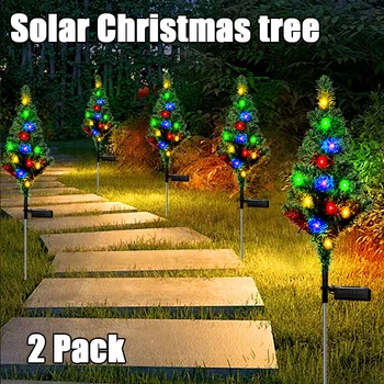 2Pack Solárne Led Svetlo, Vianočný stromček, Dekorácie Vonkajšie Nepremokavé Záhrada, Terasa, Veranda, Nový Rok party Vianočné Flood Light
