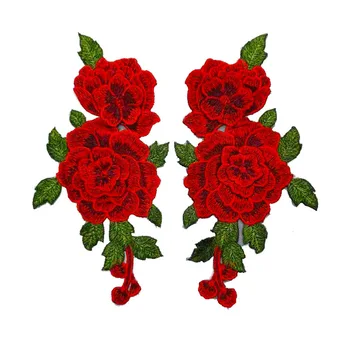 1 Pár Šaty Škvrny Dekorácie Ruže Kvet Čipky Nášivka Výšivky DIY Záplaty