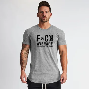 Značka telocvični oblečenie fitness tričko muži móda rozšíriť hip hop letné krátke sleeve t-shirt bavlna kulturistike svalov tričko muž
