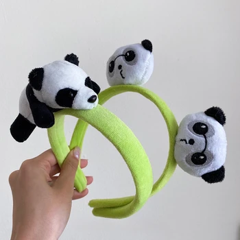 Roztomilý Kreslený Zvierat Panda Hairband pre Ženy, Dievčatá Široký Umývanie Tváre Non-slip Čelenka na Vlasy Hoop pokrývku hlavy Príslušenstvo Femme