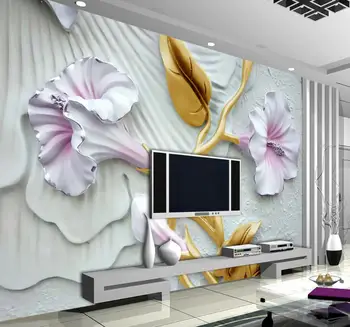 Beibehang Vlastnú Tapetu Veľkú Úľavu Kvetinový nástenná maľba TV Stenu, Tapetu Pozadia Obývacia Izba, Spálňa nástenná maľba 3d tapeta nástenná maľba