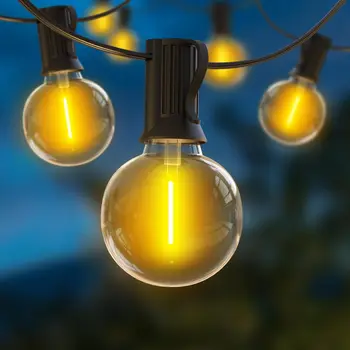 10M LED Víla String Svetlo Sveta Strany Garland G40 Terasa Svetla Teplá Biela Jasné Klasická Žiarovka Reťazca Pre Vonkajšie Dvore Zdobiť