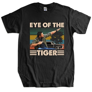 Mens T-shirt Euro veľkosť TOPY Dean Winchester Nadprirodzené Eye Of The Tiger Vintage Retro unisex tričko-shirt ženy top tees