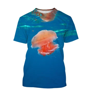2023 Medúzy T Shirt pánske a dámske Ležérne Módy-Krátke rukávy Tričko Krásne Mollusk Jedovatých Zvierat, Street Wear Top