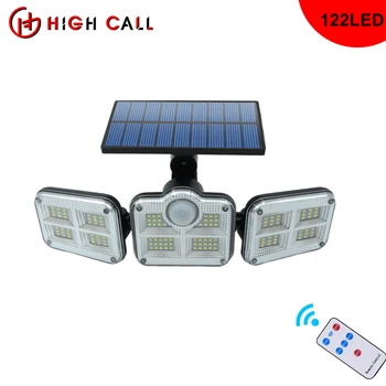122 Solárne LED osvetlenie Pre Vonkajšie Povodňových Lampy S Pohybovým Senzorom Reflektor Detektor Pre vidiecky Dom Steny Bazénov Záhrada
