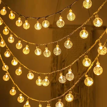 2023 Vianočné Dekorácie Loptu LED Reťazec Svetlá Strana Krytý Atmosféru Miestnosti Batérie Svetlá Vonkajšie Festival Nepremokavé 237