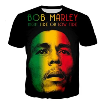 Nové Letné Módy Hip Hop tričká Reggae Pôvodcu Bob Marley 3D Tlač Tričko Muži Ženy Príležitostné O-Krku Nadrozmerné T Tričko
