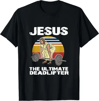 Mŕtvy ťah Ježiša som Kresťan vo vzpieraní Zábavné Cvičenie Telocvični T-Tričko Veľkosť S-5XL