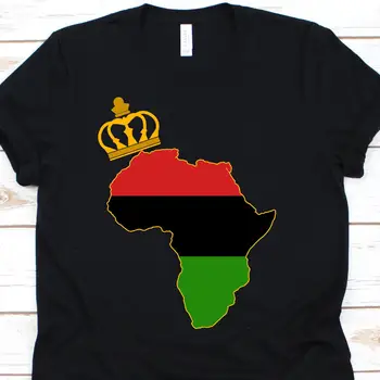 Kráľovná Afrike Tričko Black History Deň Pre Ženy Zábavné Pride Nápad Melanínu Mapu Afričania