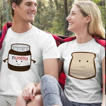 2020 Nutella Pár Vtipné Tričko Nutella T-shirt Darček na Výročie Jeho a Jej Košele Milovníkov Zodpovedajúce Pár Tees