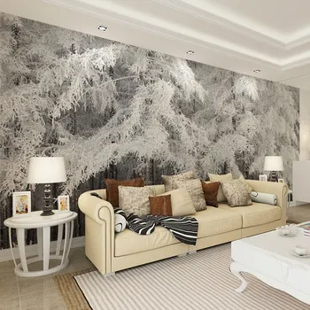 beibehang snehu cedar borovica lesná krajina abstraktných de parede 3d tapeta pre obývacia izba kanceláriu stenu papiere domova