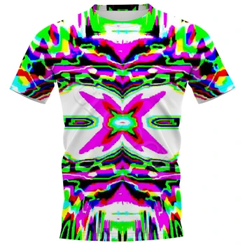 HX 3D Abstraktné Muži T-shirts Colorsful Vytlačené Mužov Tričká Unisex Dizajn, Krátky Rukáv Topy Harajuku Tričko Nadrozmerné S-7XL
