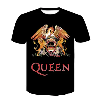 2021 Novú KRÁĽOVNÚ T Shirt pre Mužov/Ženy Krátke Bežné 3D Tlač T-shirt Kráľovnú Rock Band T Košele, Čierne tričká streetwear tričko