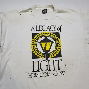 Vtg 1991 Dedičstvo Svetlo T-Shirt Mens XL návrat domov USA 90. rokov 95