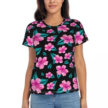 Tropické Kvetinové T Shirt Žena Havajské Kvet Harajuku O Neck Tričká Krátky Rukáv Jednoduché Tee Tričko Letné Dizajn Top Tees