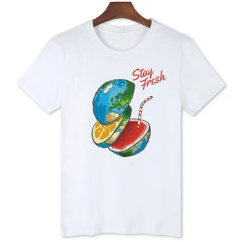 Ovocie Zeme Creative T-shirt Short Sleeve Tee Nadrozmerné Tričko Oblečenie t shirt pre Mužov B0118