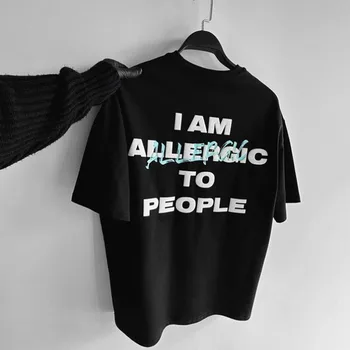 Unisex som ALERGICKÝ NA ĽUDÍ Vytlačené T-Shirt
