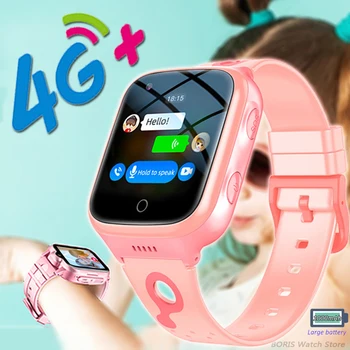 Podpora 4G SIM Karty Deti Smart Hodinky GPS SOS videohovor Chlapec Hodiny 1000mAh WiFi Dieťa Smartwatch Fotoaparát Vodotesný Náramok Dievčatá