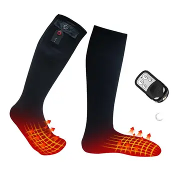 Batéria Vyhrievané Ponožky Zimné Teplé Termálne Ponožky Umývateľný Diaľkové Ovládanie Dobíjacia Vyhrievané Lyžiarske Ponožky Extra Silné Izolované 3