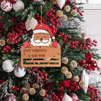 Vianočné Peňaženka s ozdobná šnúrka na uniforme Unikátne Drevené Santa Claus Prívesok s ozdobná šnúrka na uniforme Slávnostné Vianočné Peniaze Držiak na Party Dekorácie
