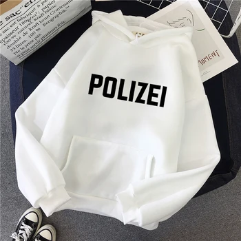 Polizei hoodies ženy dlhý rukáv top 90. rokov oblečenie Kapota žena kórejský štýl tepláková súprava