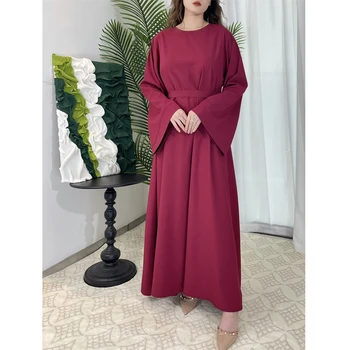 Ramadánu Ženy Moslimských Skromné Šaty Eid Ramadánu Islamské Oblečenie Dubaj Turecko Abaya Kaftan-Belted Jalabiya Arabčina Župan Vestidos