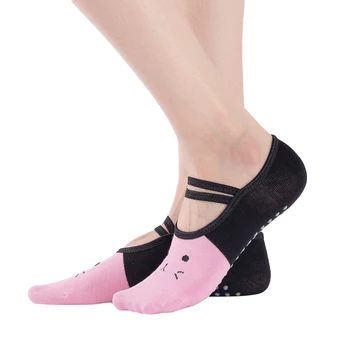 Ženy Vysokej Kvality Obväz Jogy Ponožky Anti-Slip Quick-Dry Tlmenie Pilates Balet Ponožky pre Mužov a Ženy Kreslených Mačka Tlače Ponožky