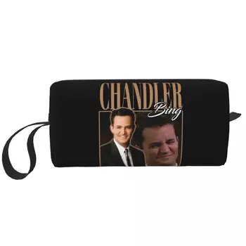 Chandler Bing všetka Česť Priatelia Filmu Veľké make-up Taška na Zips Puzdro Cestovné Kozmetické Tašky RIP Matthew Perry Skladovanie Vrecko pre Unisex