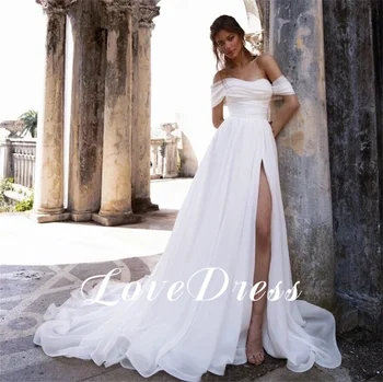 LoveDress Perly Svadobné Šaty Milú Split Elegantné A-Line Backless Nevesta Šaty 2024 Súd Vlak Princezná Vestido de Noiva