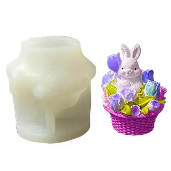 3D Rabbit Živice Formy Sviečka, Takže Silikónové Formy Roztomilý Dlhé Ucho Králik Čokoládové Cukrovinky Fondant Formy Sviečka Uskutočňovanie Dodávok