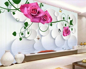Beibehang Vlastnú tapetu moderné nástenné maľby krásne 3D rose viniča kruhu, TV joj stene obývacej izby, spálne, nástenná maľba 3d tapety