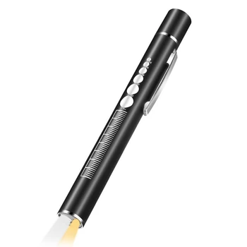 1 KS USB Nabíjateľné -Handy Pera Light Black Nehrdzavejúcej Ocele Vreckové Led Svietidlo
