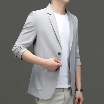 lis2523 Krátkym rukávom pánske trend farbou kolo krku nové letné biele pol-rukávy oblečenia mužov