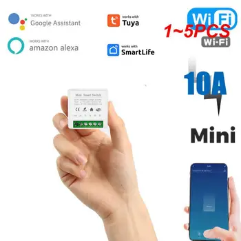 1~5 KS Tuya 16A Mini Wifi Smart Switch Svetlo Podporuje 2 Spôsob Načasovanie Control Automation Modul APLIKÁCIE Pre Alexa Domov
