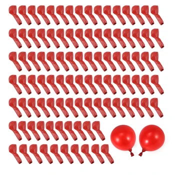 100ks Rubínovo Červený Balón Nový Lesklý Kov Pearl Latexové Balóny Chrome Kovové Farby Balónoch Svadobné Party Dekorácie