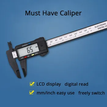 0-150mm LCD Elektronické Digitálne Strmeň Uhlíkových Vlákien Dial Vernier Strmeň Rozchod Pachometer Digitálny Mikrometer na Meranie Nástrojov