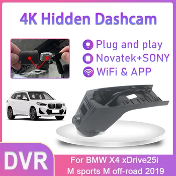 4K Auta DVR WIFI Kamera Plug & play Dash Cam Predné A Zadné Dashcam Video Rekordér Pre BMW X4 xDrive25i M športové M off-road 2019