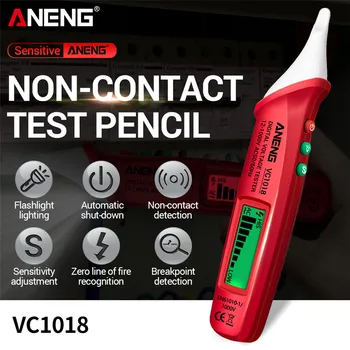 VC1019 Červený Laser Test Pero Hlasového Vysielania Napätie Detektora 12-1000V V Current Non-Kontakt Pero, Elektrické Teste Meter Nástroj